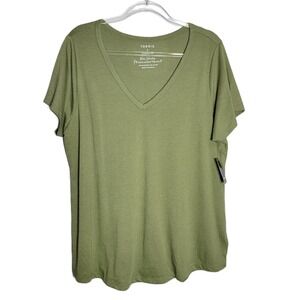 Torrid Plus Size 2X Olive Green Classic Fit Girlfriend Signature Jersey Tee NWT